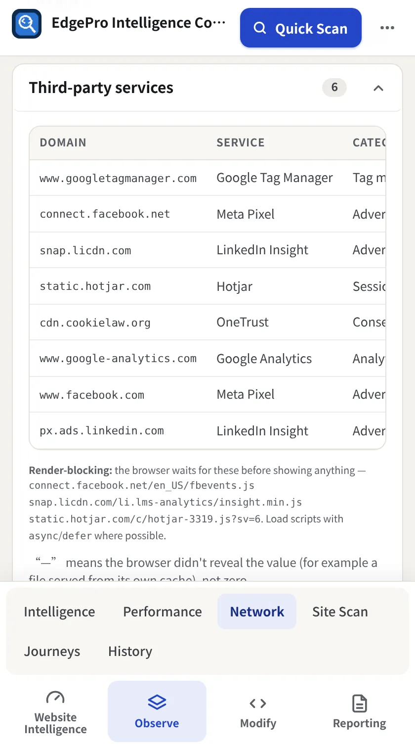 Open Third-party services, EPIC screenshot