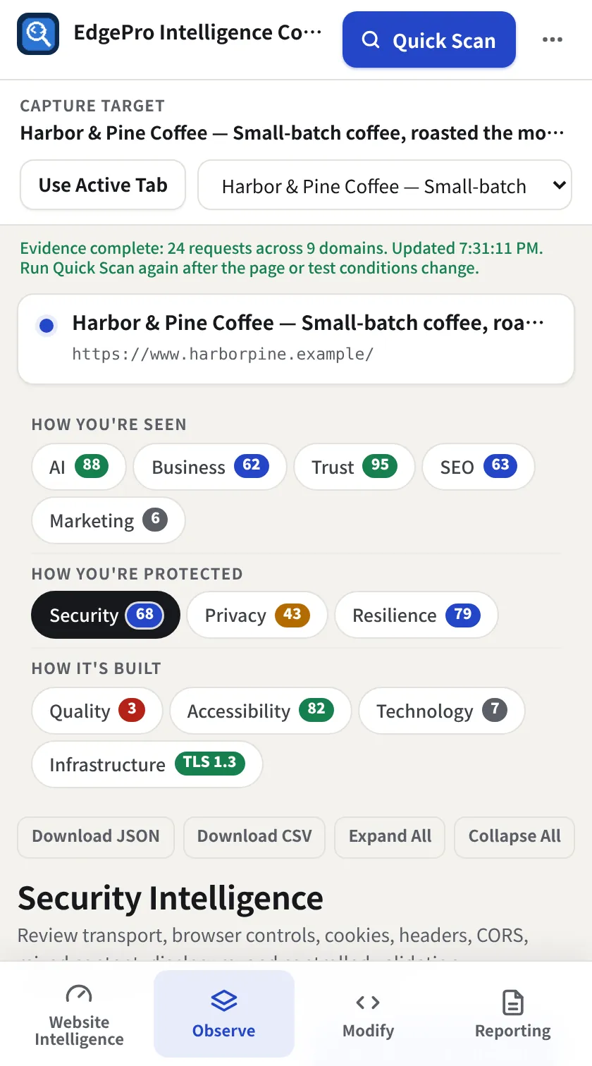 Check security, EPIC screenshot