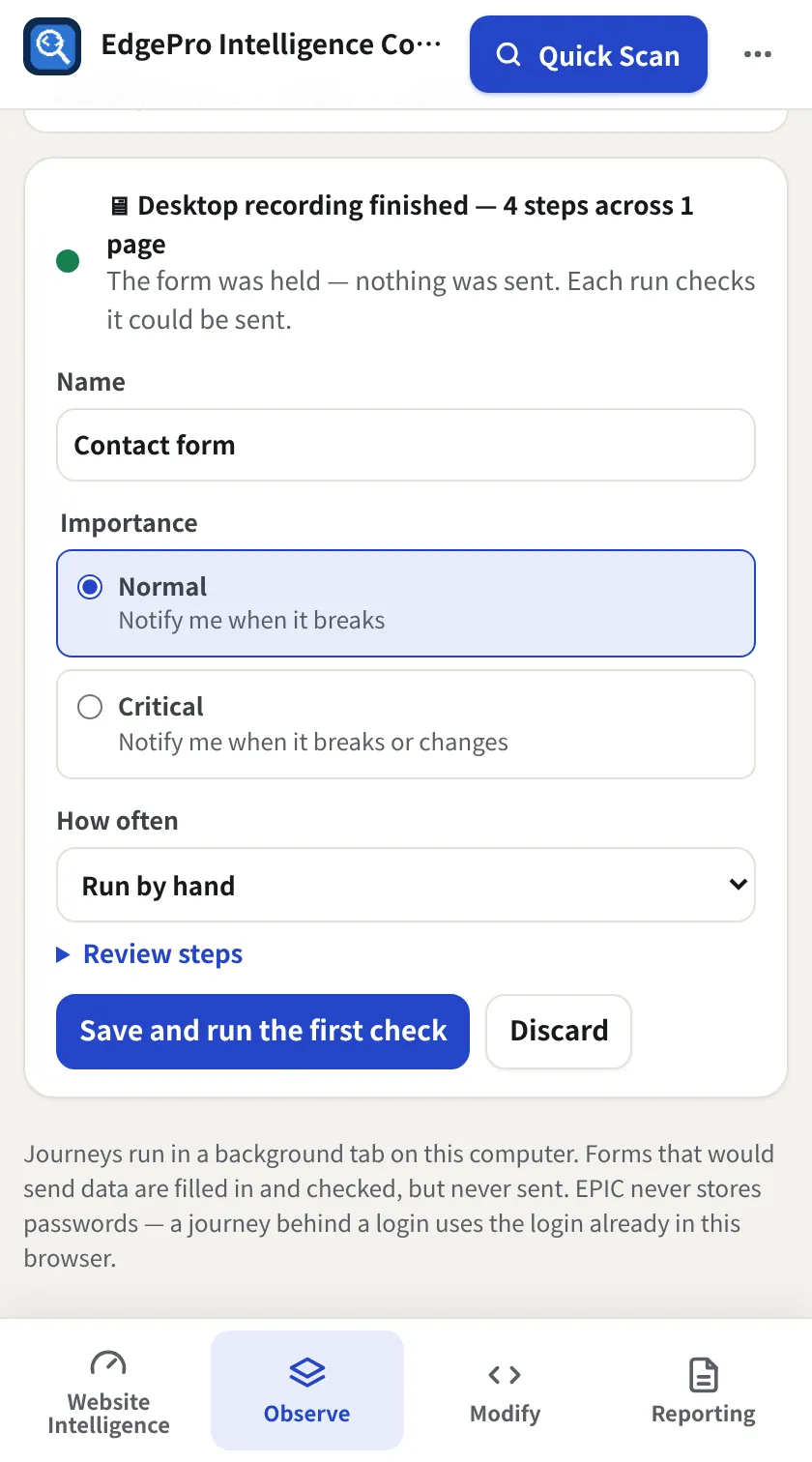 Submit safely, EPIC screenshot