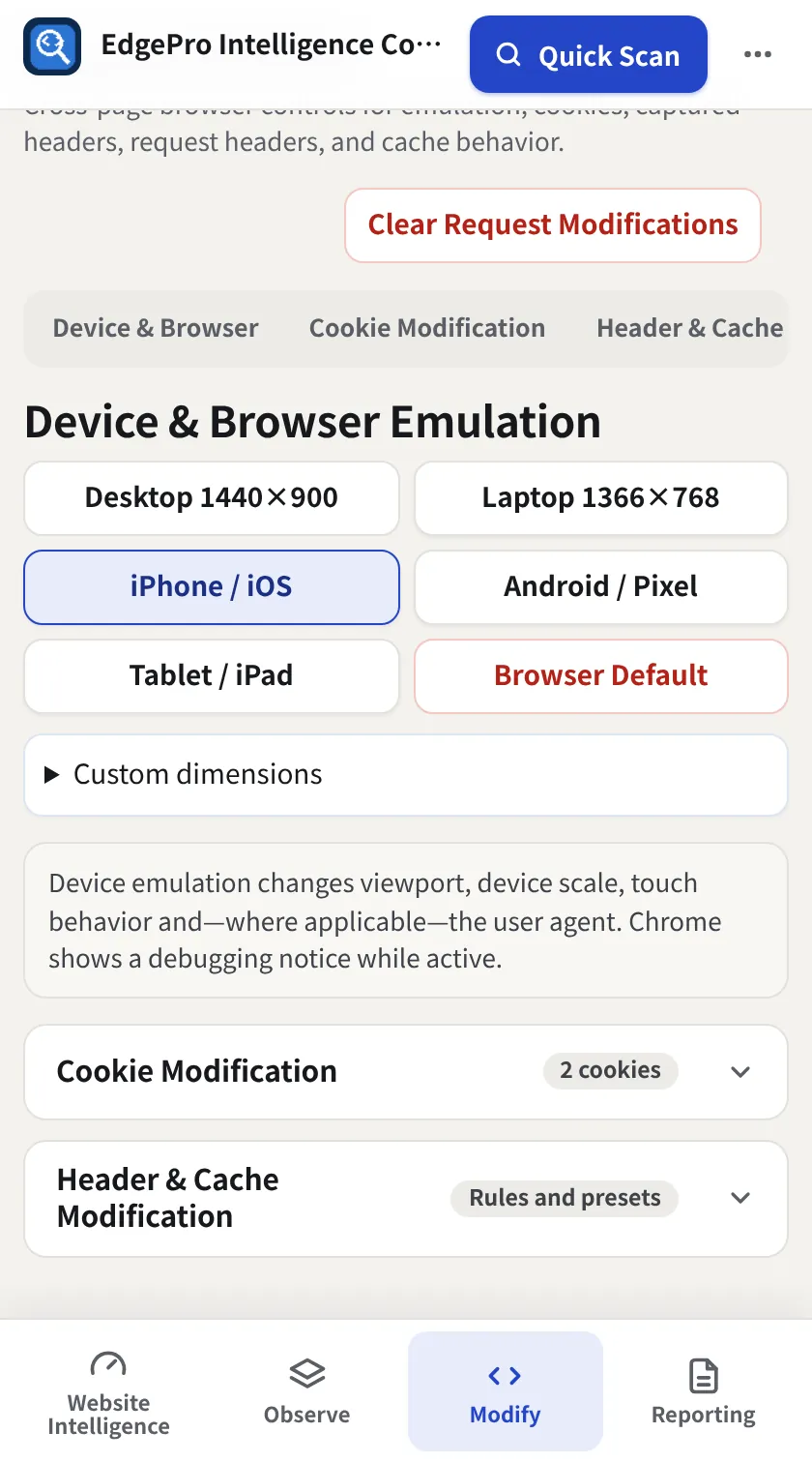 Pick a device, EPIC screenshot