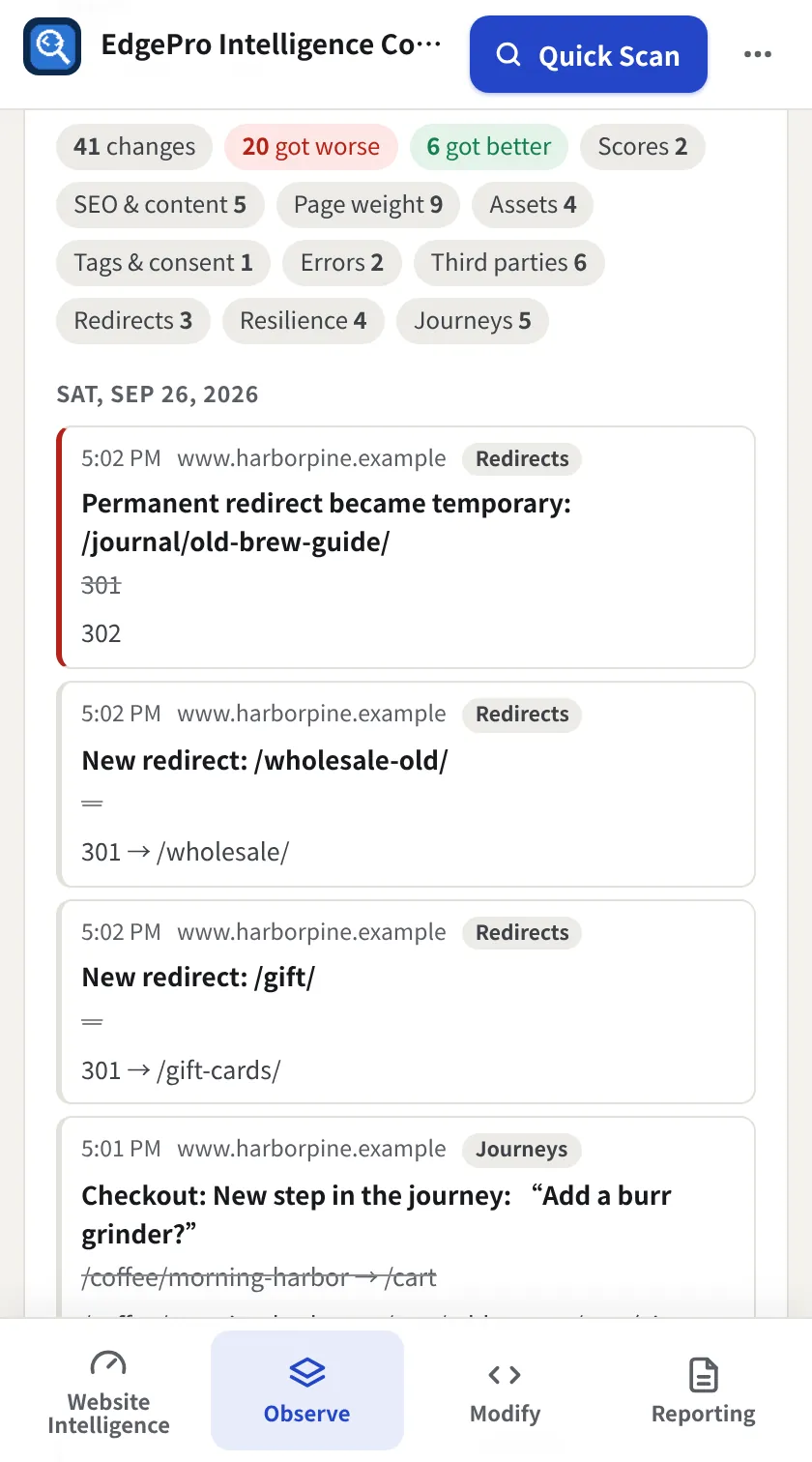 Change Log in History