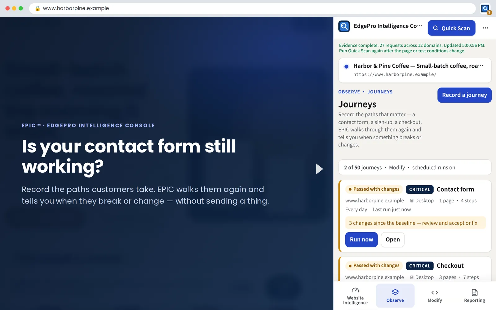 Journeys: your contact form and checkout, checked