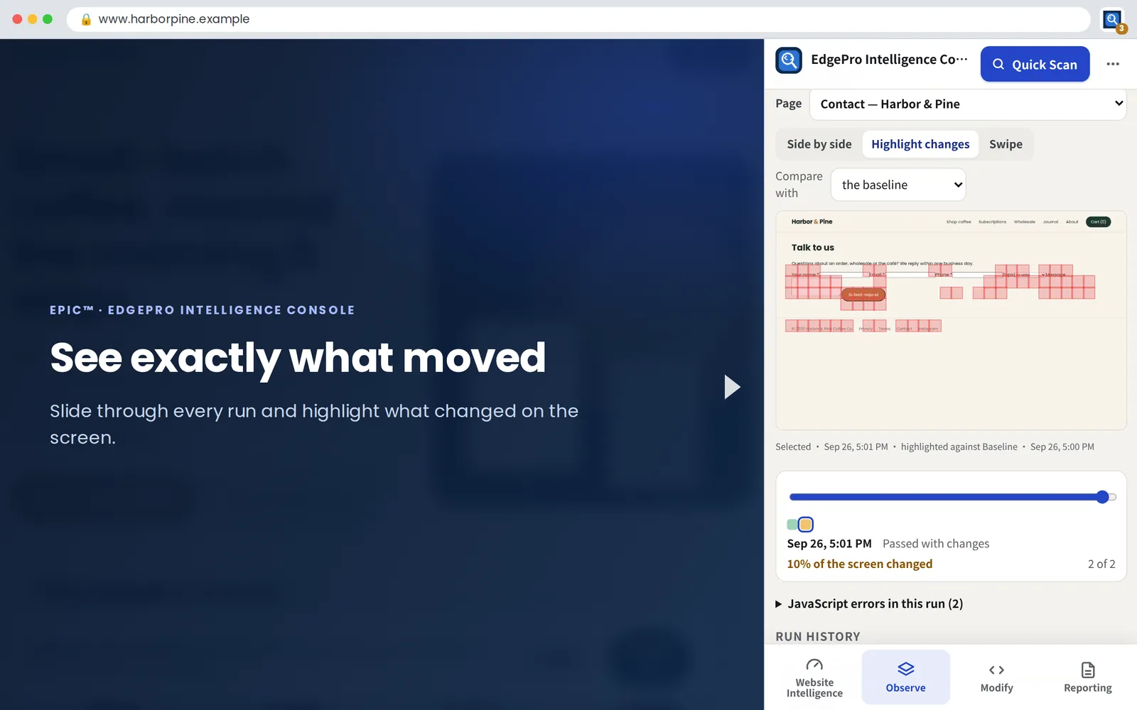 Visual lens: see exactly what moved