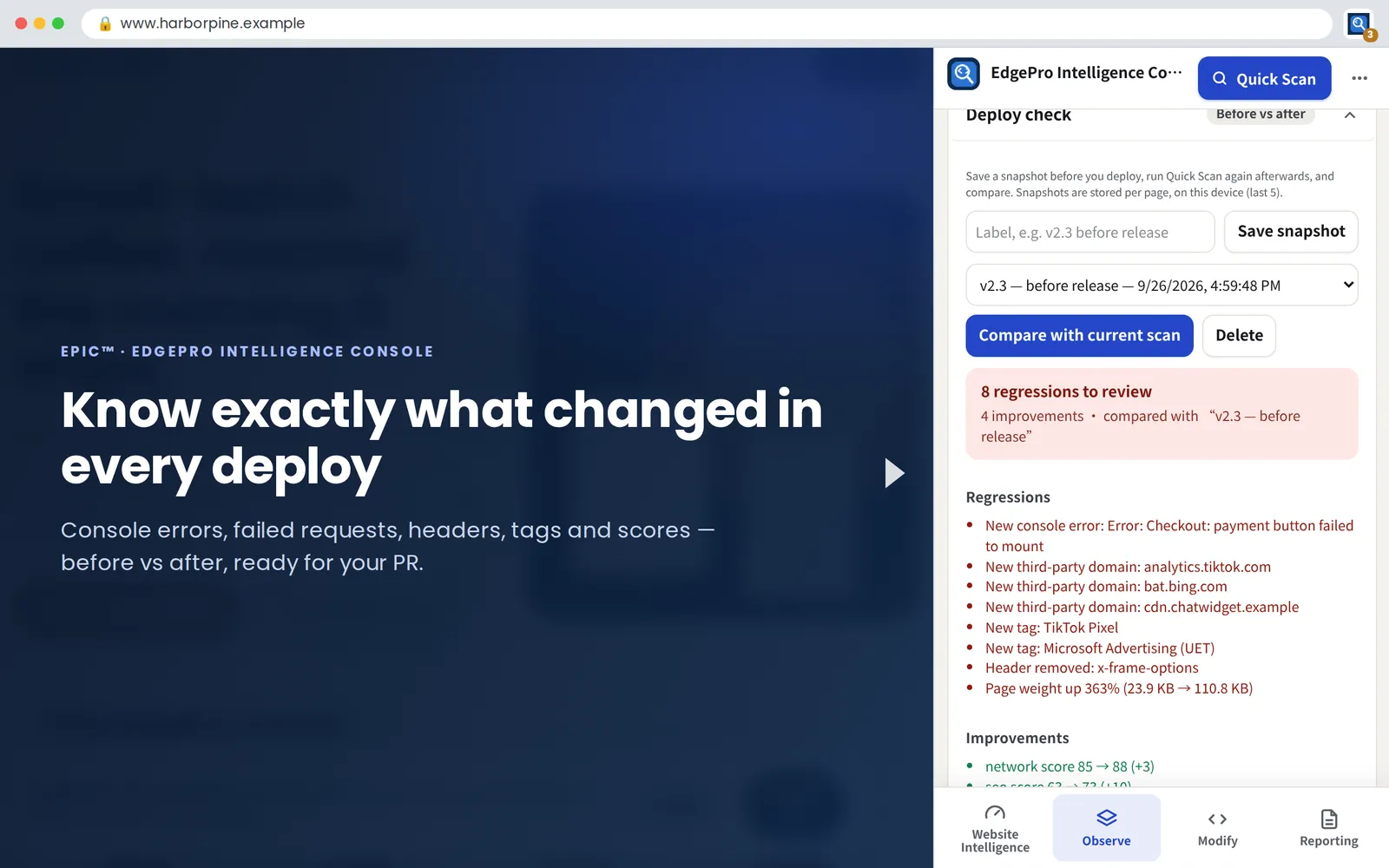 Deploy check: exactly what changed in a release